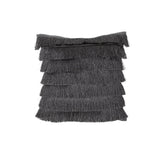 Glam Square Fabric Throw Pillow with Fringes - NH502213