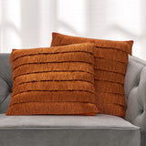 Glam Square Fabric Throw Pillow with Fringes - NH502213