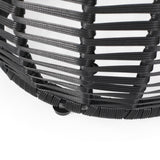 Wicker Side Table with Tempered Glass Top - NH963113