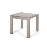 Outdoor Aluminum Side Table with Glass Top - NH201903