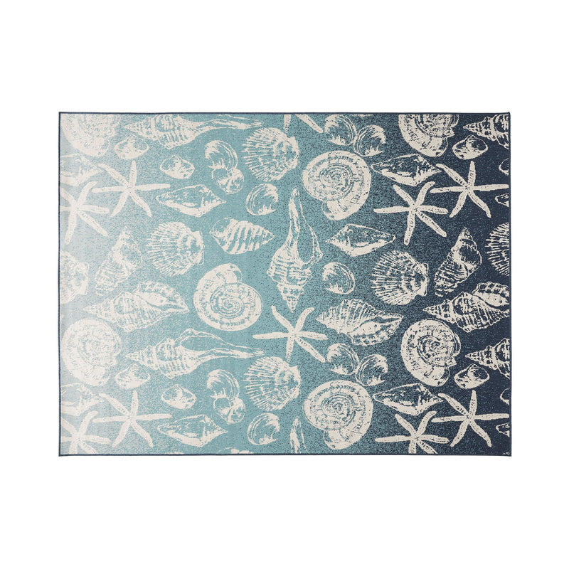 Outdoor Ombre Area Rug, Blue and Ivory - NH965803