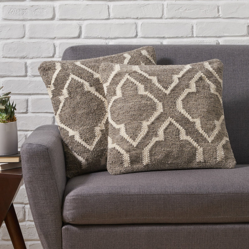 Boho Wool Throw Pillow (Set of 2) - NH046013