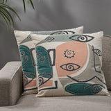 Modern Cotton Throw Pillow (Set of 2) - NH932113