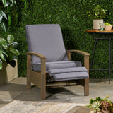 Outdoor Acacia Wood Push Back Recliner with Cushion - NH225113