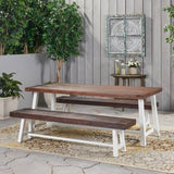 Farmhouse Outdoor Acacia Wood Picnic Dining Set - NH990013