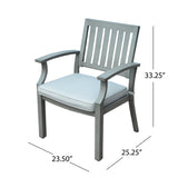 Outdoor Modern 6 Seater Aluminum Dining Set with Dining Bench - NH382013