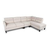 Modern Fabric Upholstered 4 Seater Sectional Sofa with Chaise Lounge - NH602113