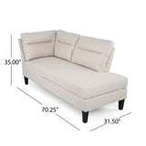 Modern Fabric Upholstered 4 Seater Sectional Sofa with Chaise Lounge - NH602113