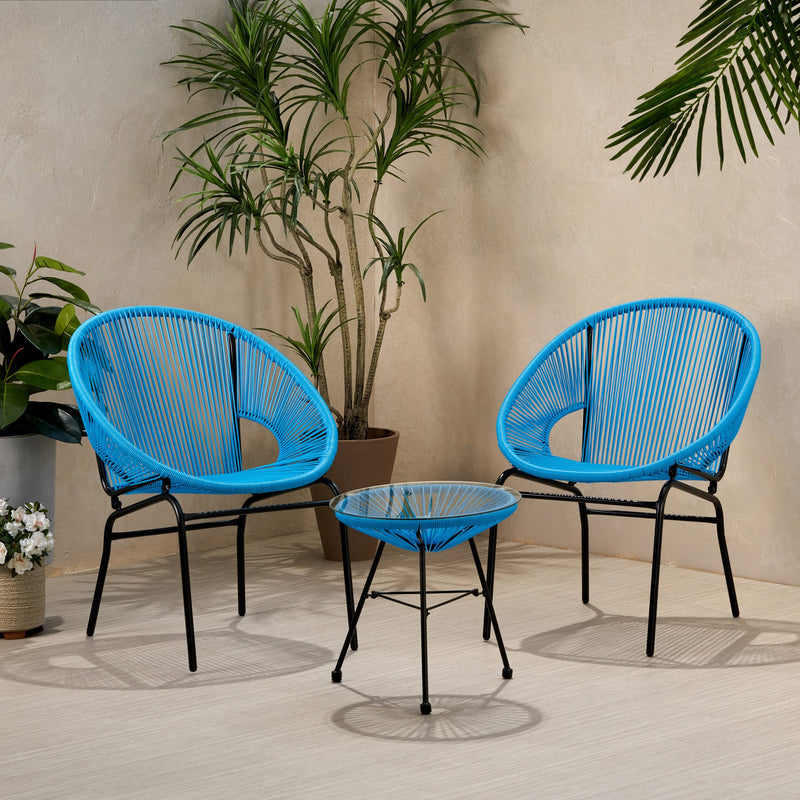 Outdoor Modern 2 Seater Faux Rattan Chat Set - NH280113