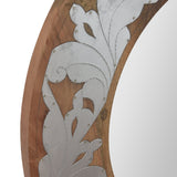 Mango Wood Aluminum Fitted Round Mirror - NH128113