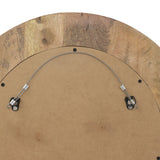 Mango Wood Aluminum Fitted Round Mirror - NH128113