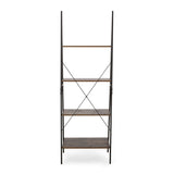 Modern Industrial 4 Shelf Etagere Ladder Bookcase - NH450413