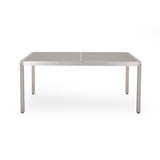 Outdoor Modern 6 Seater Aluminum Dining Set with Tempered Glass Table Top - NH938013