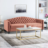 Glam Button Tufted Velvet 3 Seater Sofa - NH857013
