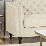 Glam Button Tufted Fabric 3 Seater Sofa - NH167013