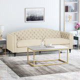 Glam Button Tufted Fabric 3 Seater Sofa - NH167013