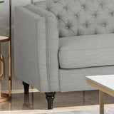 Glam Button Tufted Fabric 3 Seater Sofa - NH167013