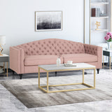 Glam Button Tufted Fabric 3 Seater Sofa - NH167013