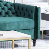 Glam Button Tufted Velvet 3 Seater Sofa - NH857013