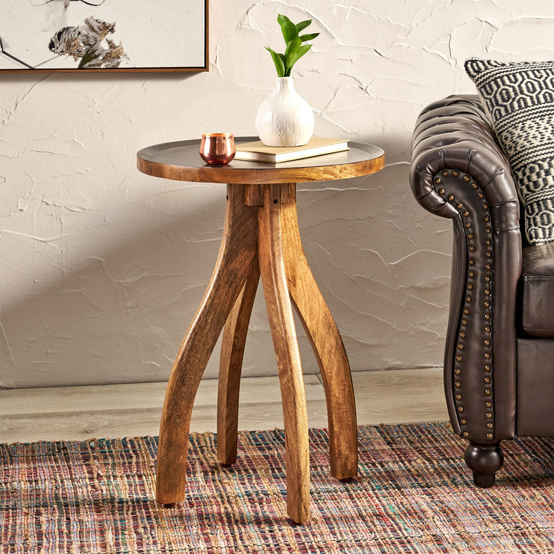 Boho Mango Wood End Table - NH927113