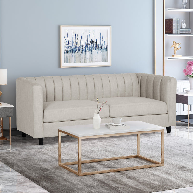 Channel Stitched Fabric 3 Seater Sofa - NH451213