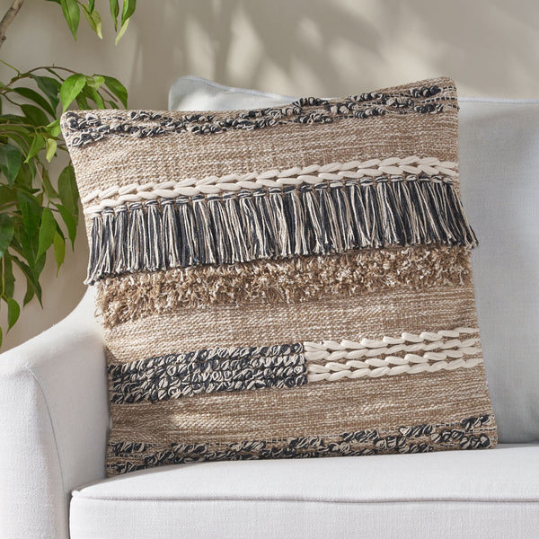 Hand-Loomed Boho Throw Pillow - NH415213