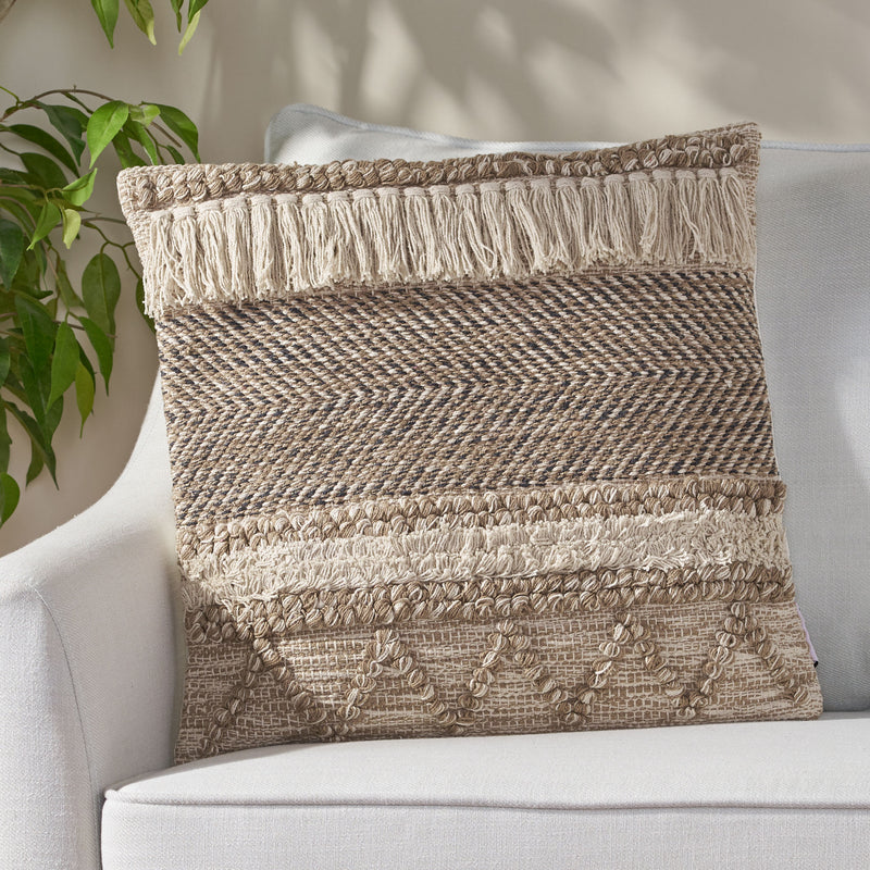 Hand-Loomed Boho Throw Pillow - NH815213
