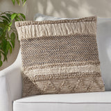 Hand-Loomed Boho Throw Pillow - NH815213
