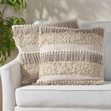 Hand-Loomed Boho Throw Pillow - NH455213