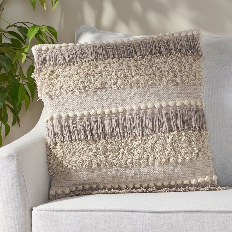 Hand-Loomed Boho Throw Pillow - NH455213
