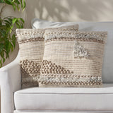 Hand Loomed Boho Throw Pillow - NH985213