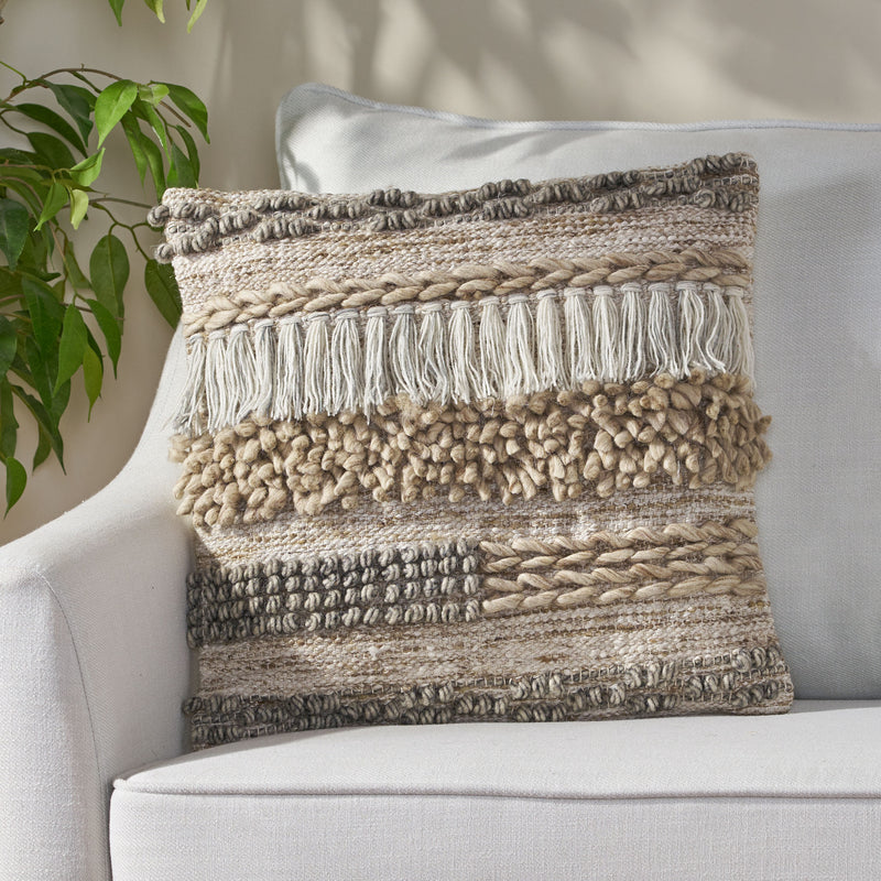 Hand-Loomed Boho Throw Pillow - NH035213