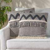 Hand-Loomed Boho Throw Pillow - NH435213