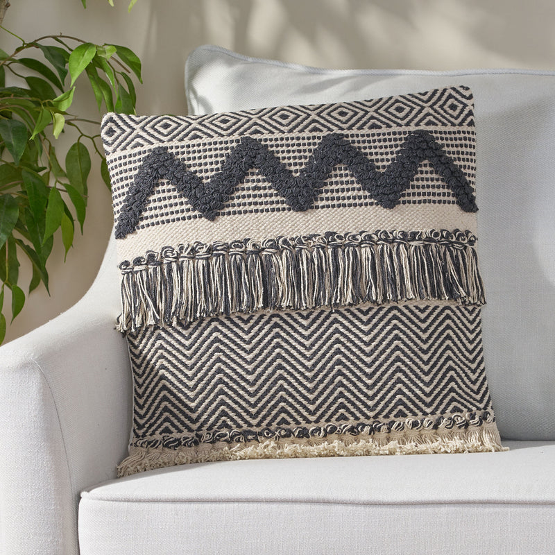 Hand-Loomed Boho Throw Pillow - NH435213