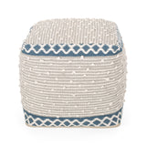 Hand-Crafted Cotton Cube Pouf - NH281213