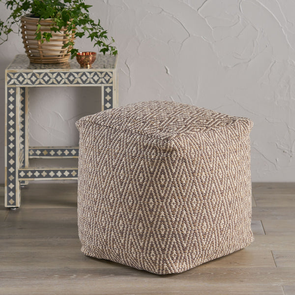 Hand-Crafted Cotton Cube Pouf - NH381213