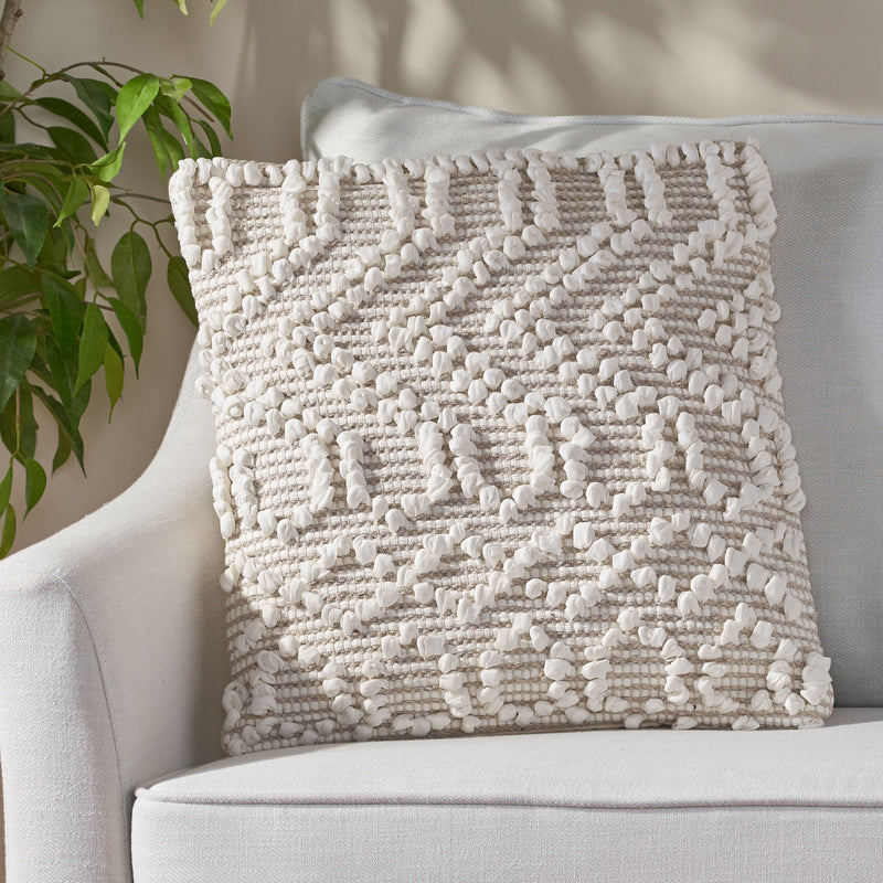 Hand Loomed Boho Throw Pillow - NH376213