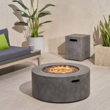 Outdoor Round Fire Pit with Tank Holder - NH371113