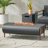 Outdoor 50000 BTU Rectangular Fire Pit with Tank Holder, Dark Gray - NH167413