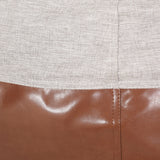 Modern 5 Foot Two Toned Fabric and Faux Leather Bean Bag - NH098413