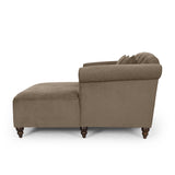 Contemporary Tufted Double Chaise Lounge with Accent Pillows - NH938413