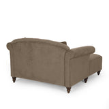 Contemporary Tufted Double Chaise Lounge with Accent Pillows - NH938413
