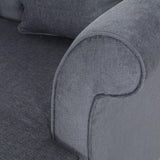 Contemporary Tufted Double Chaise Lounge with Accent Pillows - NH938413