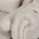 Contemporary Tufted Double Chaise Lounge with Accent Pillows - NH417413