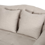 Contemporary Tufted Double Chaise Lounge with Accent Pillows - NH417413