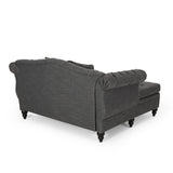 Contemporary Tufted Double Chaise Lounge with Accent Pillows - NH417413
