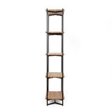 Handcrafted Modern Industrial 5 Shelf Acacia Wood Etagere Bookcase - NH795313