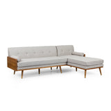 Mid-Century Modern Fabric Chaise Sectional - NH553213