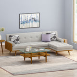 Mid-Century Modern Fabric Chaise Sectional - NH553213