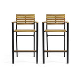 Modern Industrial Acacia Wood Barstool (Set of 2) - NH727213